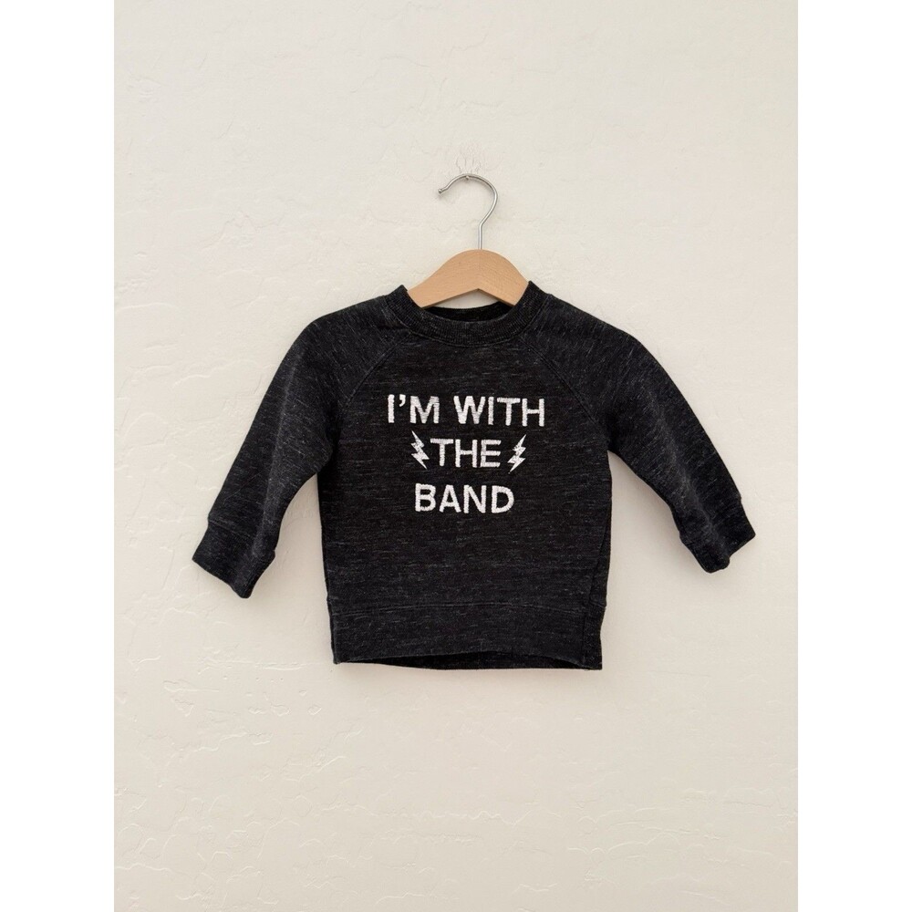 Koala Kik Baby 6-9M I’m With The Band Sweatshirt Rocker Graphic Black